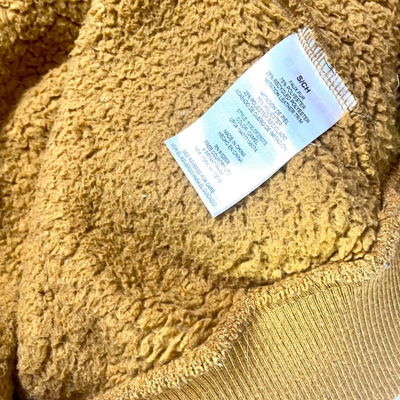 Free Country Sierra Butter Pile Faux Fur Sherpa Full-Zip Jacket Carmel Sz Small - Picture 11 of 15